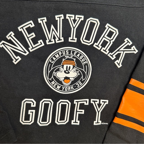 SPAO x Disney Goofy “New York” Graphic 3/4 Long Sleeve Shirt | Black | Size S - Picture 2 of 6